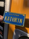 画像1: 70s Vintage California Kids Bicycle Name License Plate / KATHRYN (R333)  (1)