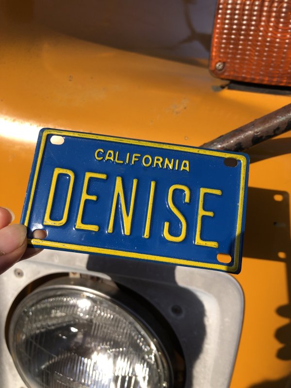 画像1: 70s Vintage California Kids Bicycle Name License Plate / DENISE (R327) 