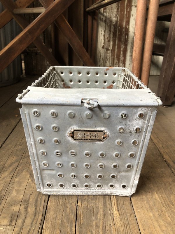 画像2: Vintage USA Industrial Metal Wire # Locker Basket GB-86 (R336)