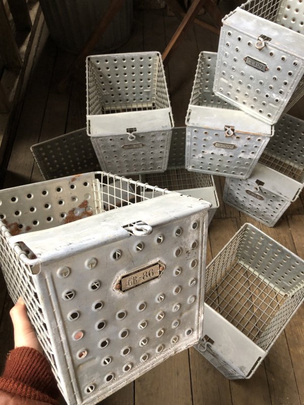 画像1: Vintage USA Industrial Metal Wire # Locker Basket GB-273 (R335)