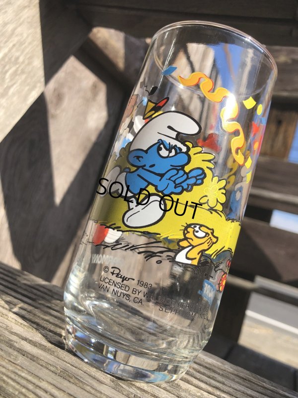 画像3: 80s Vintage Hardee's Smurf Glass HARMONY SMURF (R341)