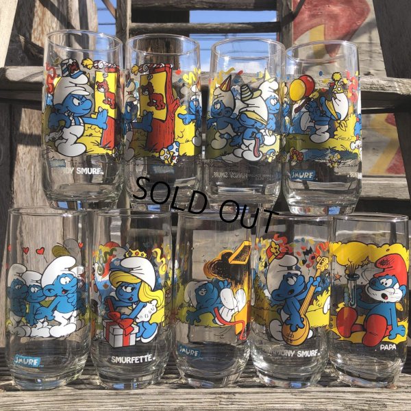 画像5: 80s Vintage Hardee's Smurf Glass HARMONY SMURF (R341)