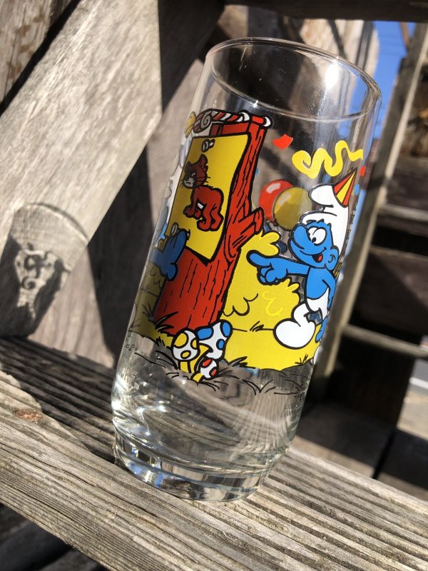 画像2: 80s Vintage Hardee's Smurf Glass HANDY SMURF (R344)