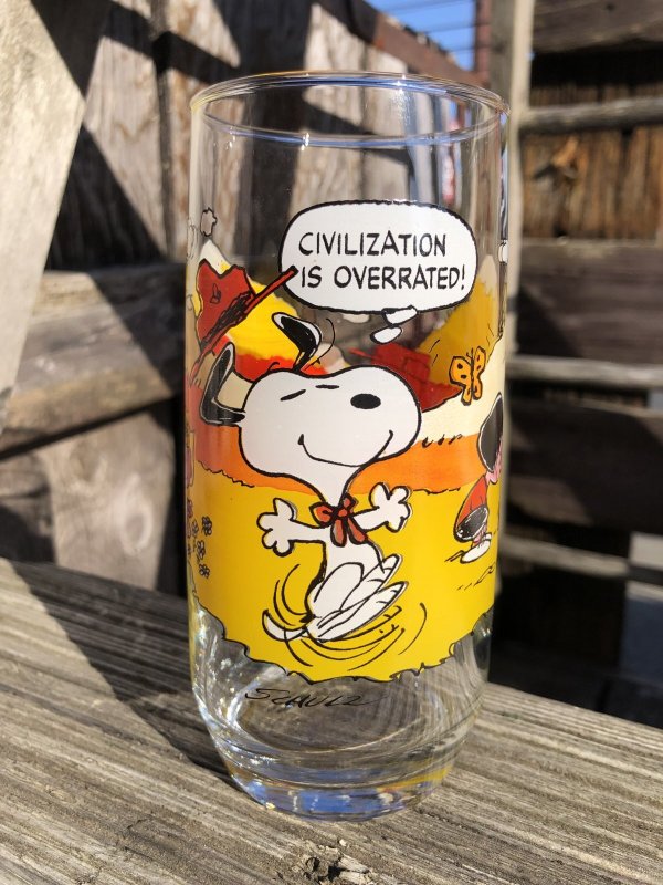 画像1: 80s Vintage McDonald's Camp Snoopy Collection Glass (R345)