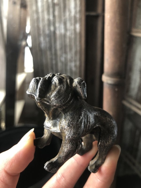 画像2: Vintage Bulldog Metal Paper Weight Statue (R387)