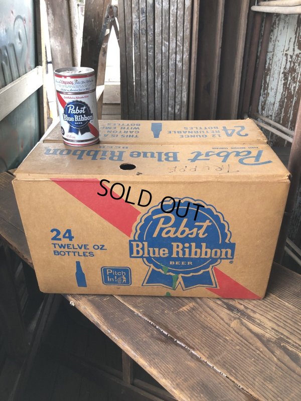 画像1: Vintage Pabst Blue Ribbon Beer 24 Bottle Box (R392)