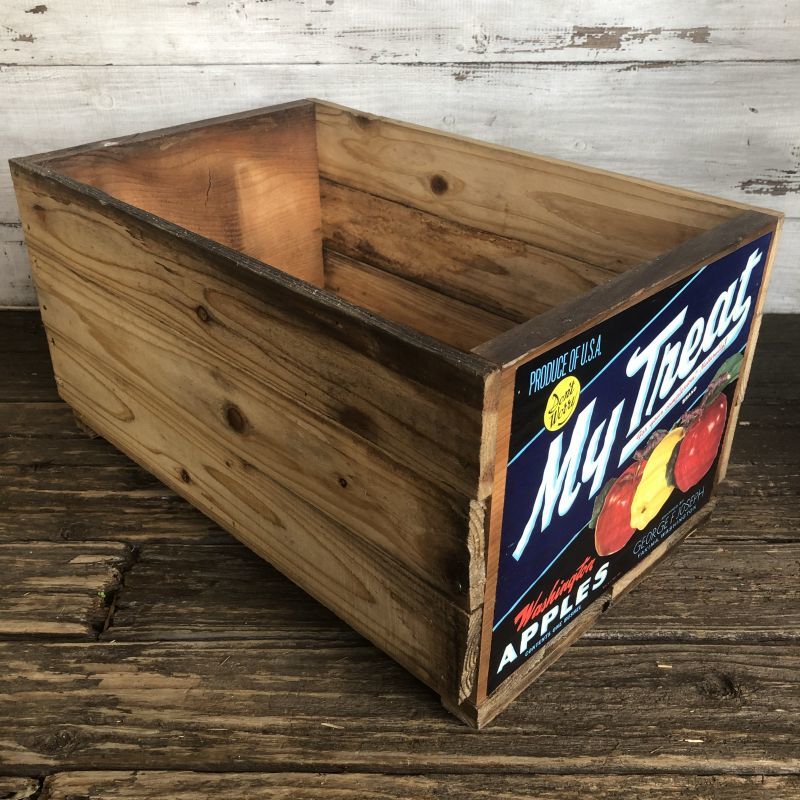 Vintage Wooden Fruits Crate Box My Treat T553 2000toys Antique Mall