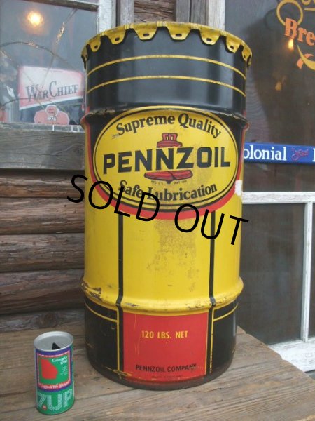 画像1: SALE / Vintage Drum Pennzoil 120 lb Oil Can (NK-147) (1)