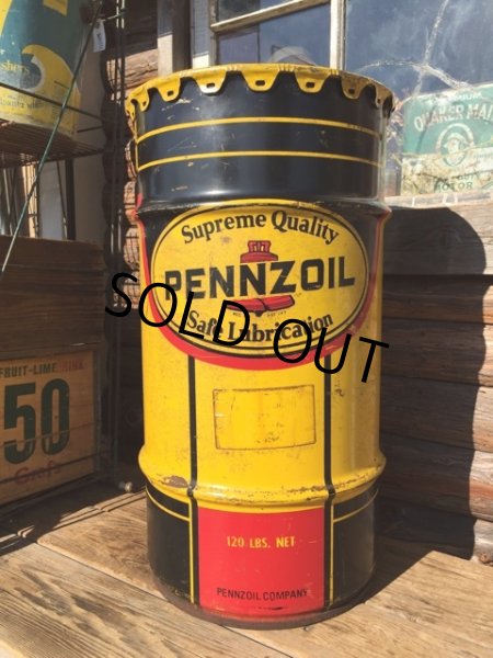 画像1: Vintage Drum Pennzoil 120 lb Oil Can (DJ85) (1)