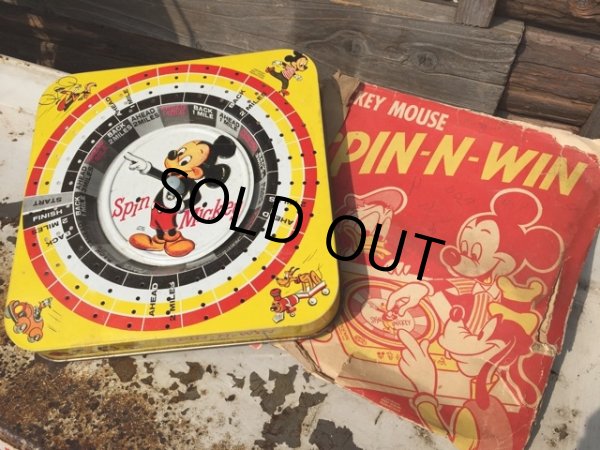 画像1: Vintage Disney Mickey Tin Toy / Spin Game (DJ290) (1)