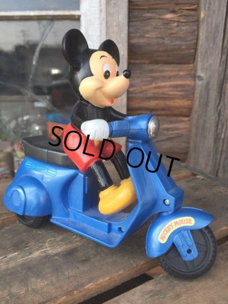 画像1: 80s Vintage Mickey Scooter Wind Up #B (DJ798) (1)