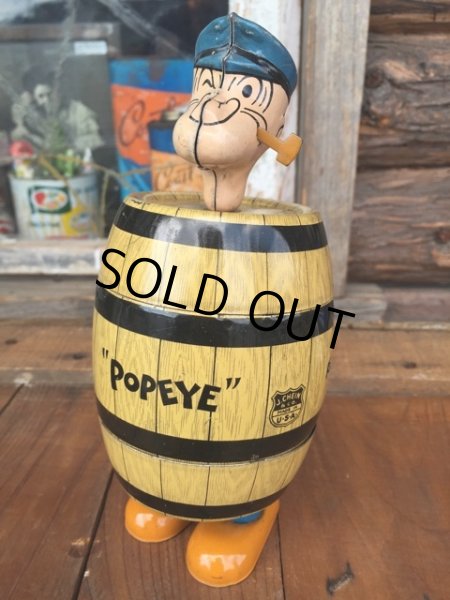 画像1: 30s Vintage Popeye Barrel Walker Tin Wind Up  (DJ861) (1)