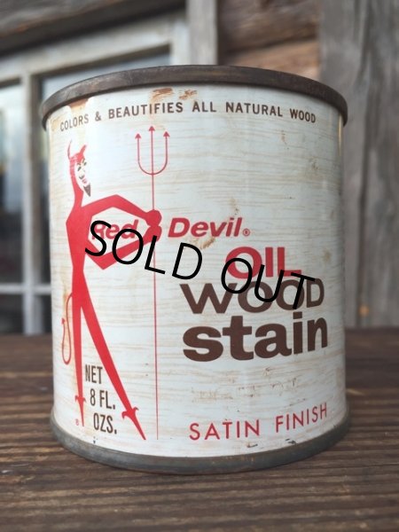 画像1: Vintage Red Devil Oil Wood Stain Can (MA202) (1)