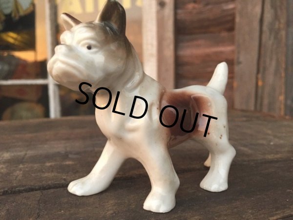 画像1: 60s Vintage French Bulldog Ceramic Statue (MA334)  (1)