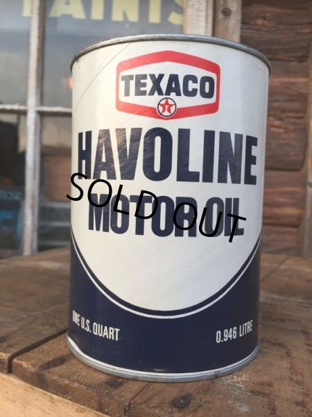 画像1: SALE！ Vintage TEXACO HAVOLINE 1 Quart Motor Oil Can  (AL4200)  (1)