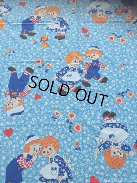 画像1: 70s Vintage Flat Sheet /  Raggedy Ann＆Andy (AL919) (1)