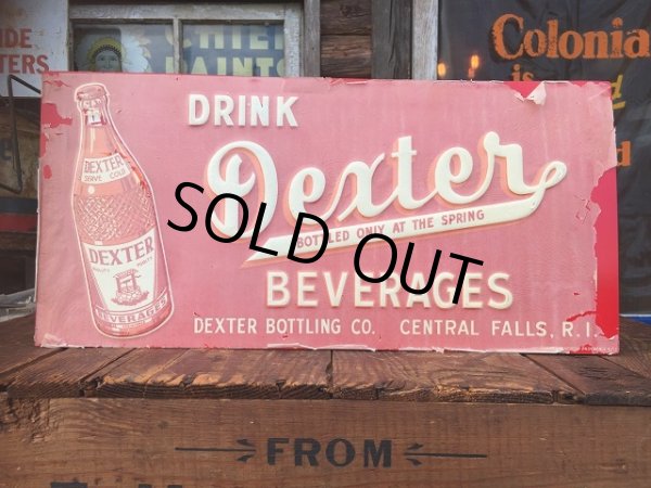 画像1: 50s Vintage Drink DEXTER Soda Embossed Metal Sign (AL6806) (1)