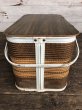 画像4: Vintage Wicker Picnic Basket Brown (J440) (4)