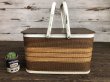 画像1: Vintage Wicker Picnic Basket Brown (J440) (1)