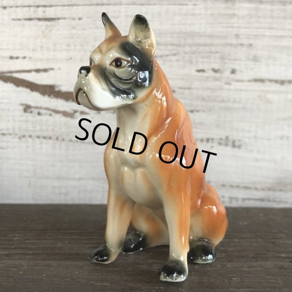 画像1: Vintage Dog Boxer Ceramic Statue  (S282) (1)