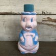 画像1: Vintage Soaky Bobble Bath bottle Little Pig Blue (S588) (1)