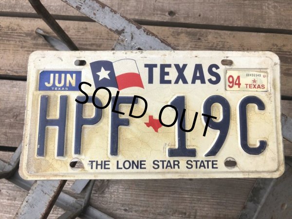 画像1: 90s Vintage American License Number Plate HPF 19C (B797)  (1)