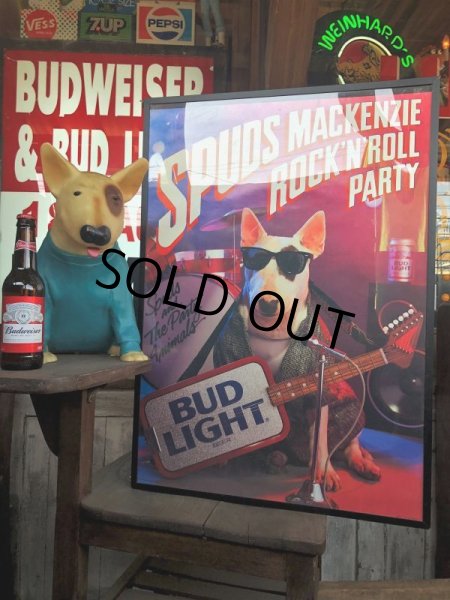 画像1: 80s Vintage Budweiser Advertising Bud Light Spuds MacKenzie Poster Store Sign (B756)  (1)