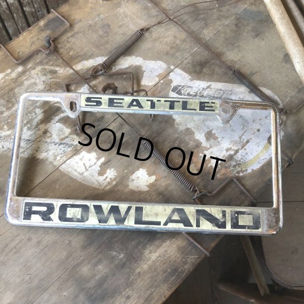 画像1: Vintage Automotive License Plate Frame / SEATTLE ROWLAND (B402) (1)