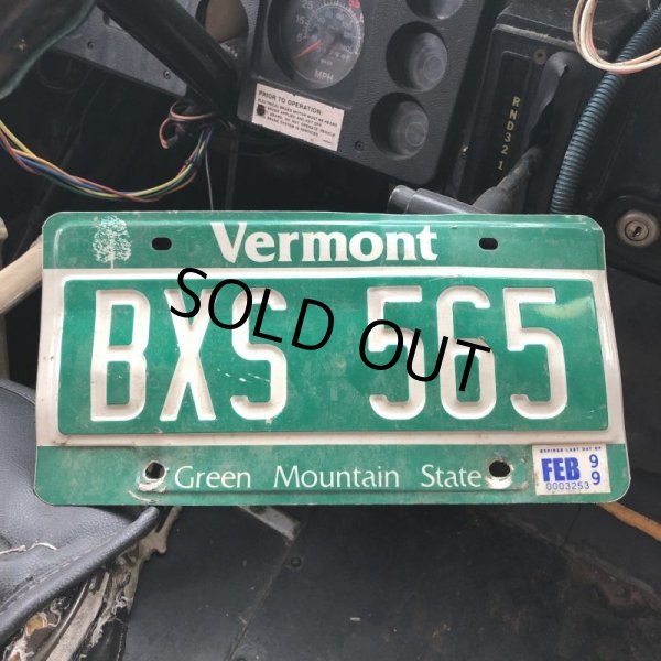 画像1: 90s Vintage American License Number Plate / Vermont BXS 565 (B601) (1)