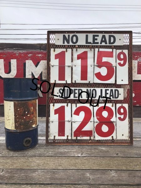 画像1: 【店舗引き取り限定】 Vintage Large Gas Station Metal Gas Prices Sign (B650) (1)