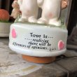 画像11: 70s Vintage Kim Casali LOVE IS FOR SHARING Ceramic Music box (B775) (11)