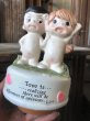 画像10: 70s Vintage Kim Casali LOVE IS FOR SHARING Ceramic Music box (B775) (10)