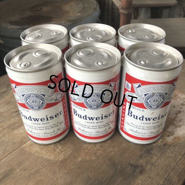 画像1: Vintage Budweiser Beer Cans 6 PACK (M656)  (1)