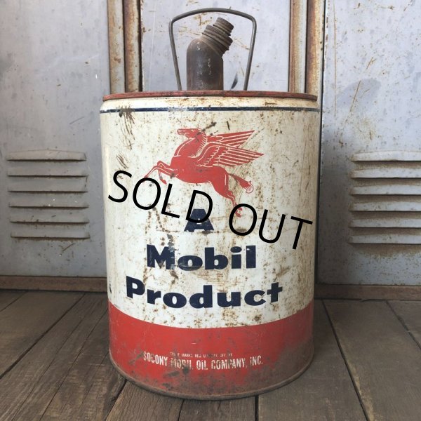 画像1: Vintage Mobil 5GL Motor Gas/Oil Can (M684)  (1)