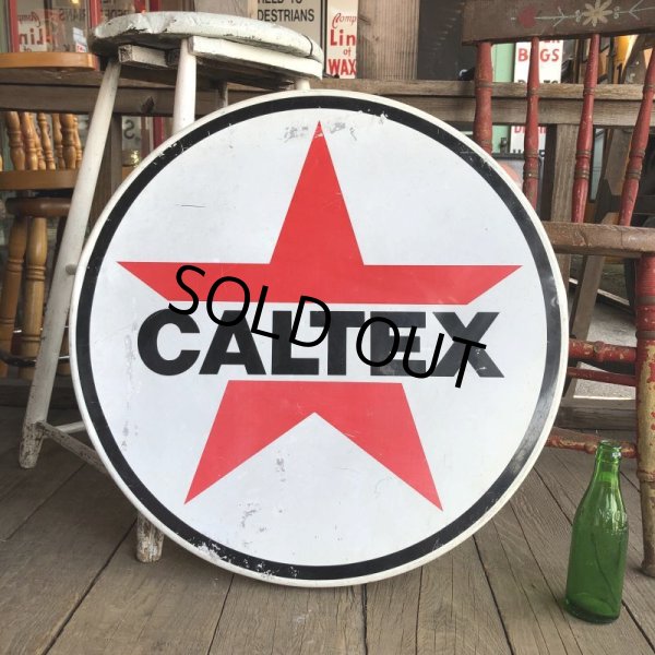 画像1: Vintage CALTEX Round Sign (M698) (1)