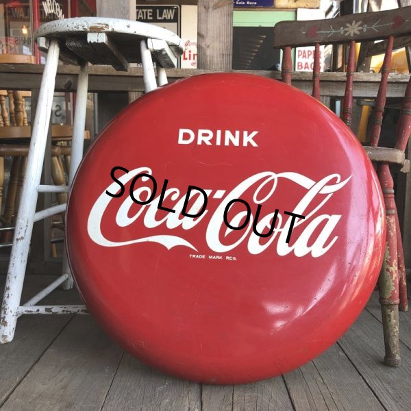 画像1: Vintage Coca-Cola Button Sign (M689) (1)