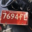 画像1: 70s Vintage American License Number Plate / MICHIGAN 7694 (M715) (1)