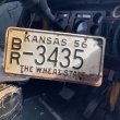 画像1: 50s Vintage American License Number Plate / KANSAS 3435 (M714) (1)