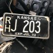 画像1: 70s Vintage American License Number Plate / KANSAS 203 (M729) (1)