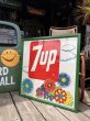 画像1: Vintage 7UP Soda Peter Max Floral Cardboard Store Sign RARE!!! (M806) (1)