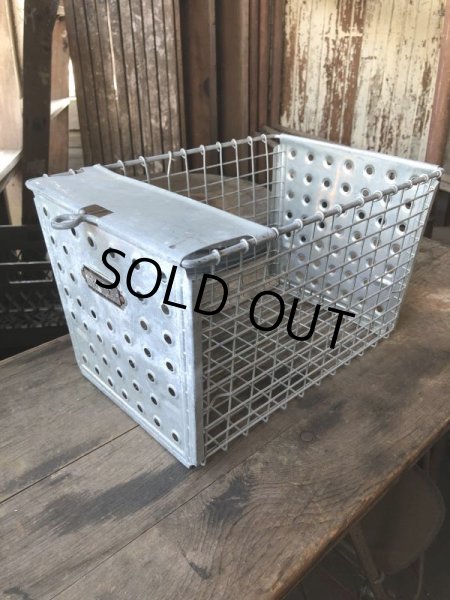 画像1: Vintage Metal Wire Locker Basket w/ Number Plate GB-46 (M853) (1)