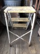 画像7: Vintage Industrial Metal Folding Ladder Step Stool (M861) (7)