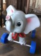 画像11: 60s Vintage LEDRA Rubber Squeaker Pull Toy Elephant on Wheels (M695) (11)