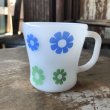 画像2: Vintage Federal Milk Glass Mug Ring Flower (M958)  (2)