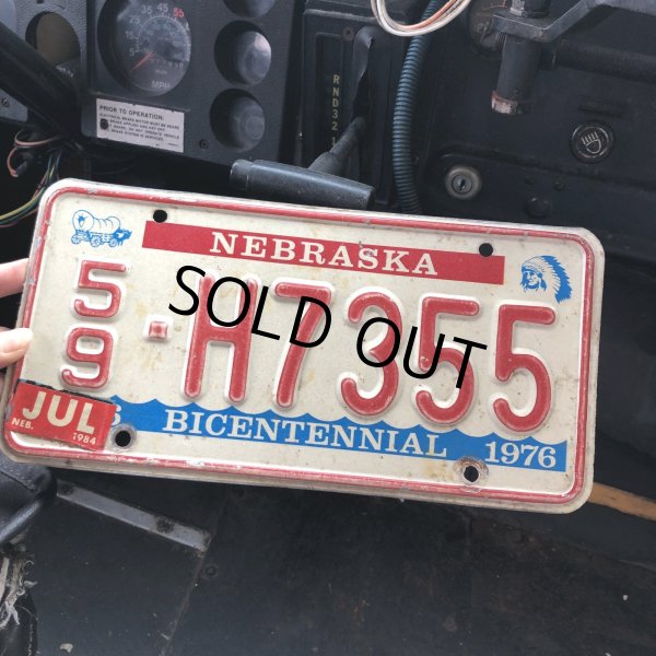 画像1: 70s Vintage American License Number Plate / NEBRASKA 59-H7355 (M878) (1)