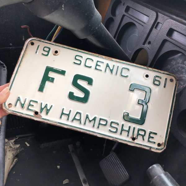 画像1: 60s Vintage American License Number Plate / NEW HAMPSHIRE FS 3 (M865) (1)