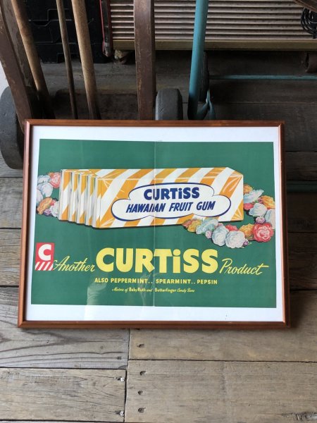 画像1: 40s Vintage CURTiSS HAWAIIAN FRUIT GUM Magazine Advertising Art Print w/Frame (R135)  (1)