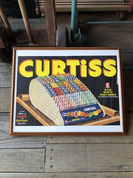 画像1: 40s Vintage CURTiSS CANDY Magazine Advertising Art Print w/Frame (R134)  (1)