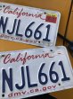 画像2: Original USA California License Plate 8NJL661 SET (R311) (2)