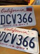 画像2: Original USA California License Plate 8DCV366 SET (R309) (2)